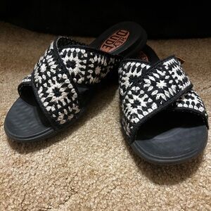 Hey Dude Black and White Patterned Shoes